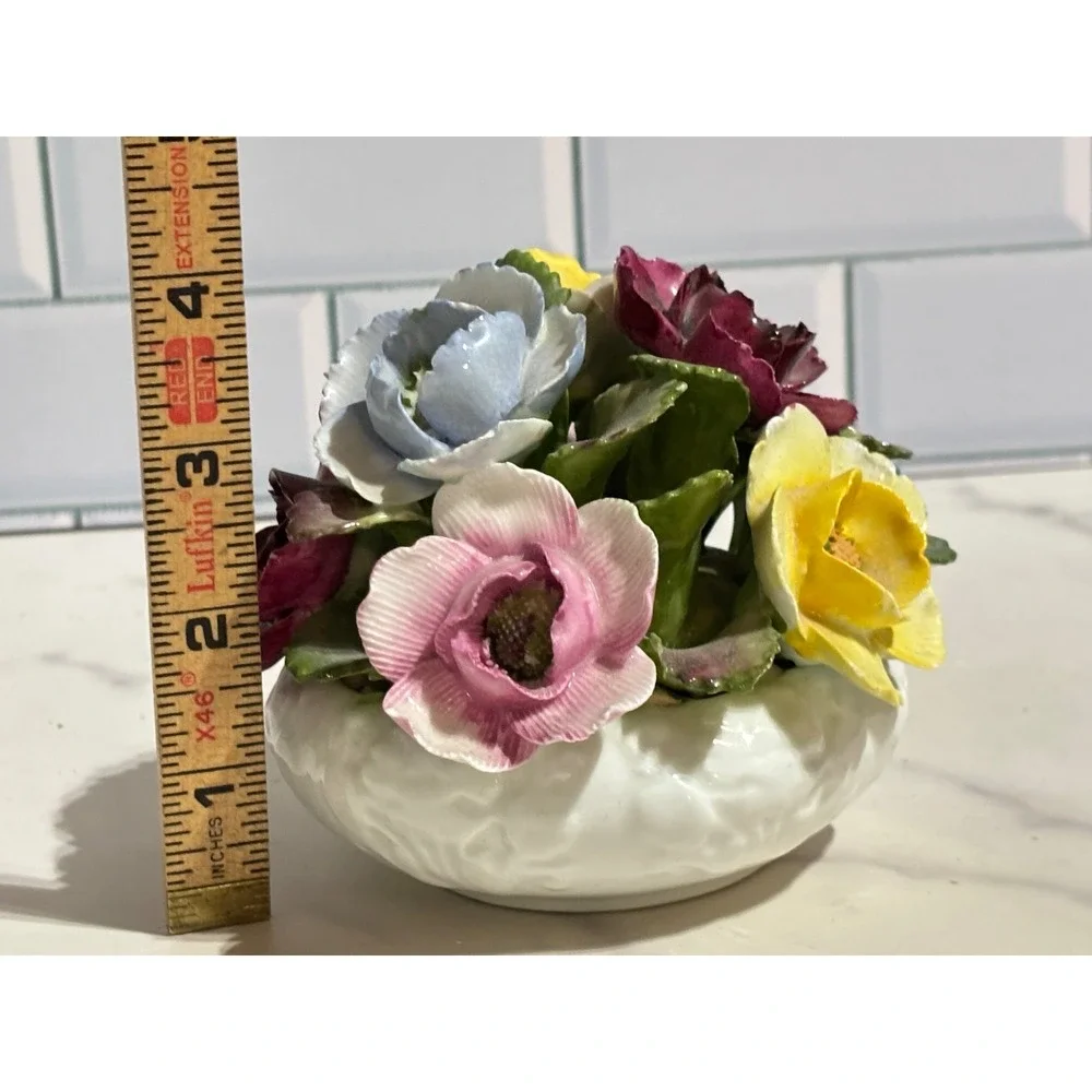 Vintage Aynsley England Bone China Flower Bouquet Figurine Hand Painted Floral